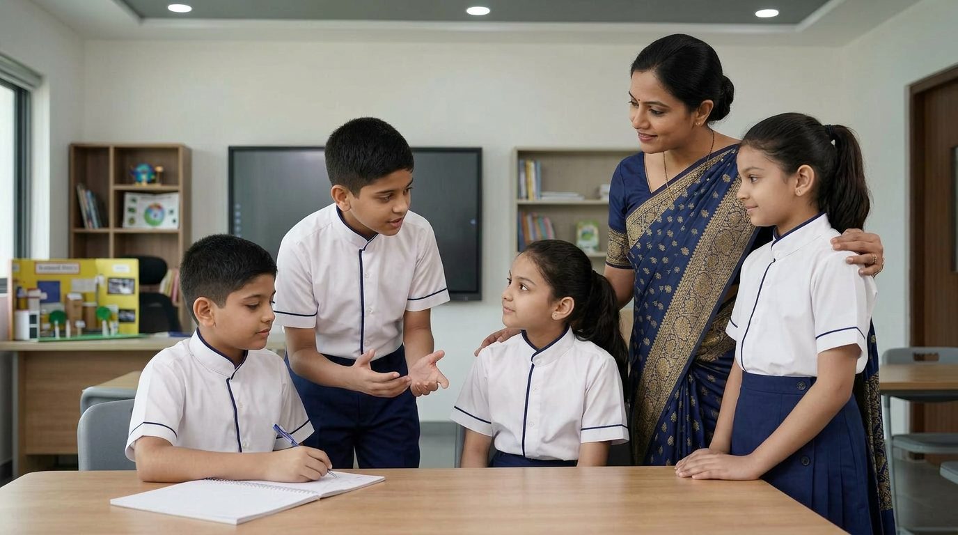Indian education leaders in a conference room